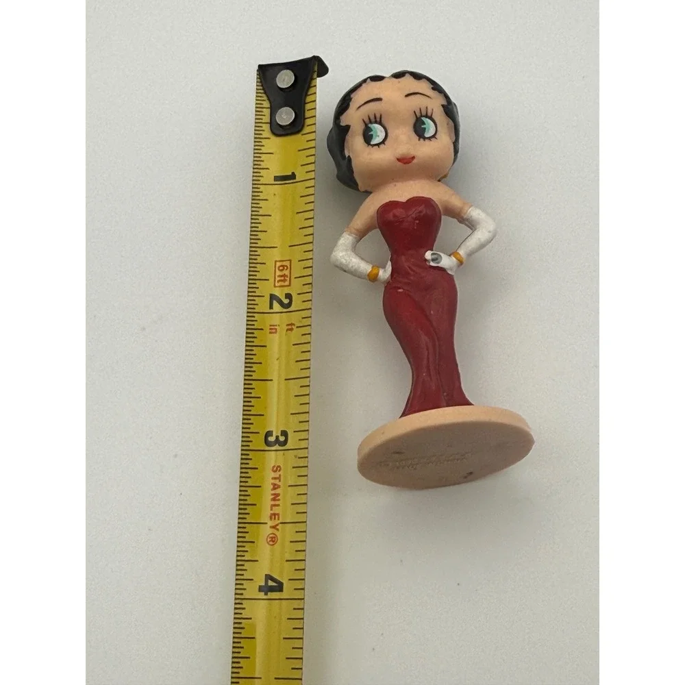 Vintage Betty Boop Figurine Red Dress White Gloves Miniature Collectible 3.25